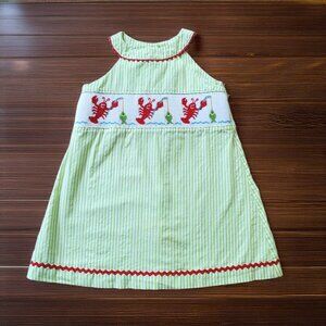 Anavini Hand Smocked Lobster Dress Size 2T Girls